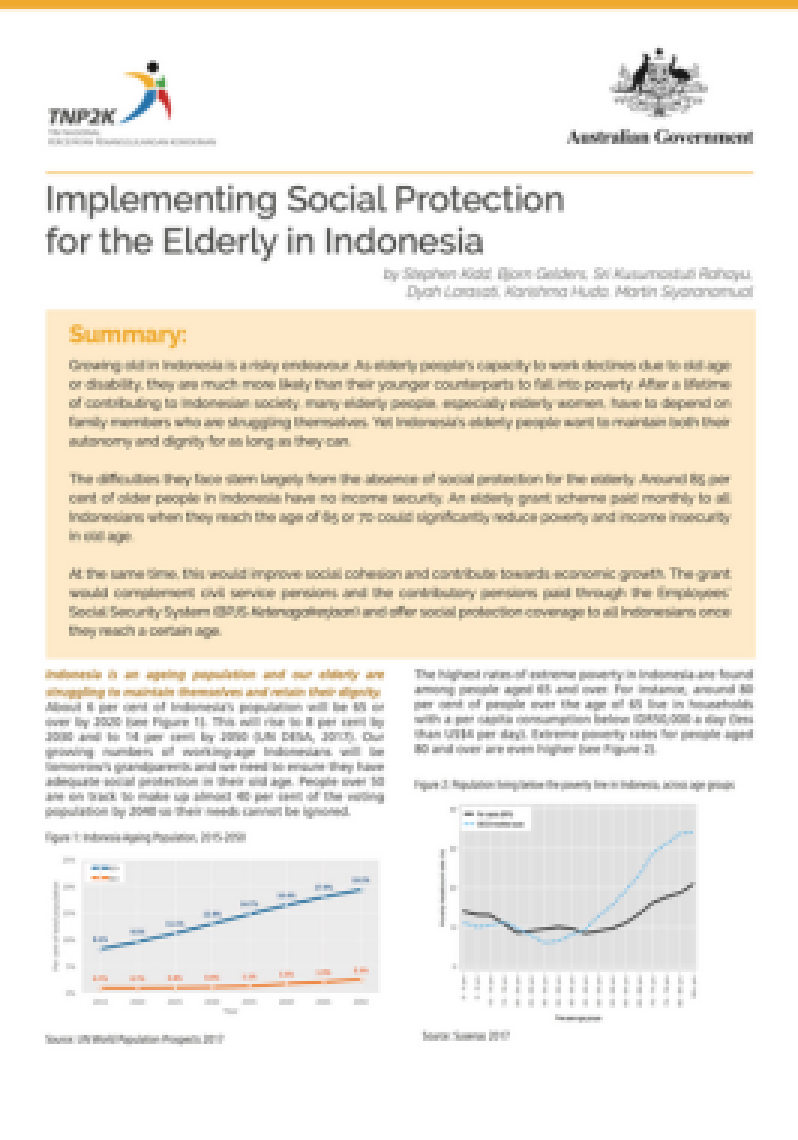 Implementing Social Protection for the Elderly in Indonesia
