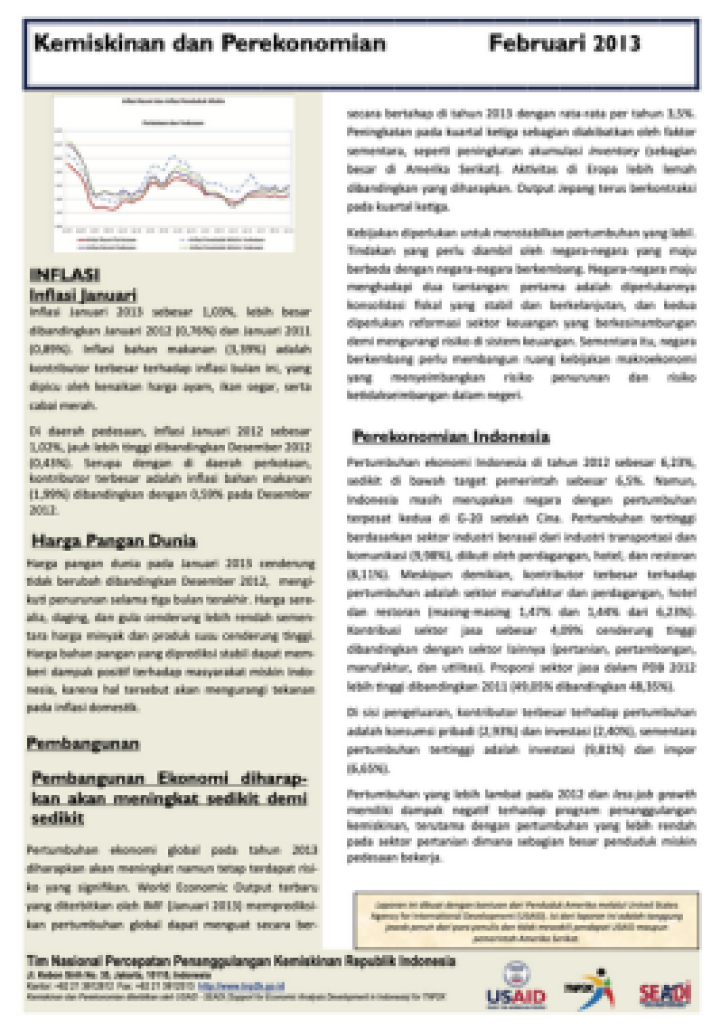 Kemiskinan dan Perekonomian Februari 2013