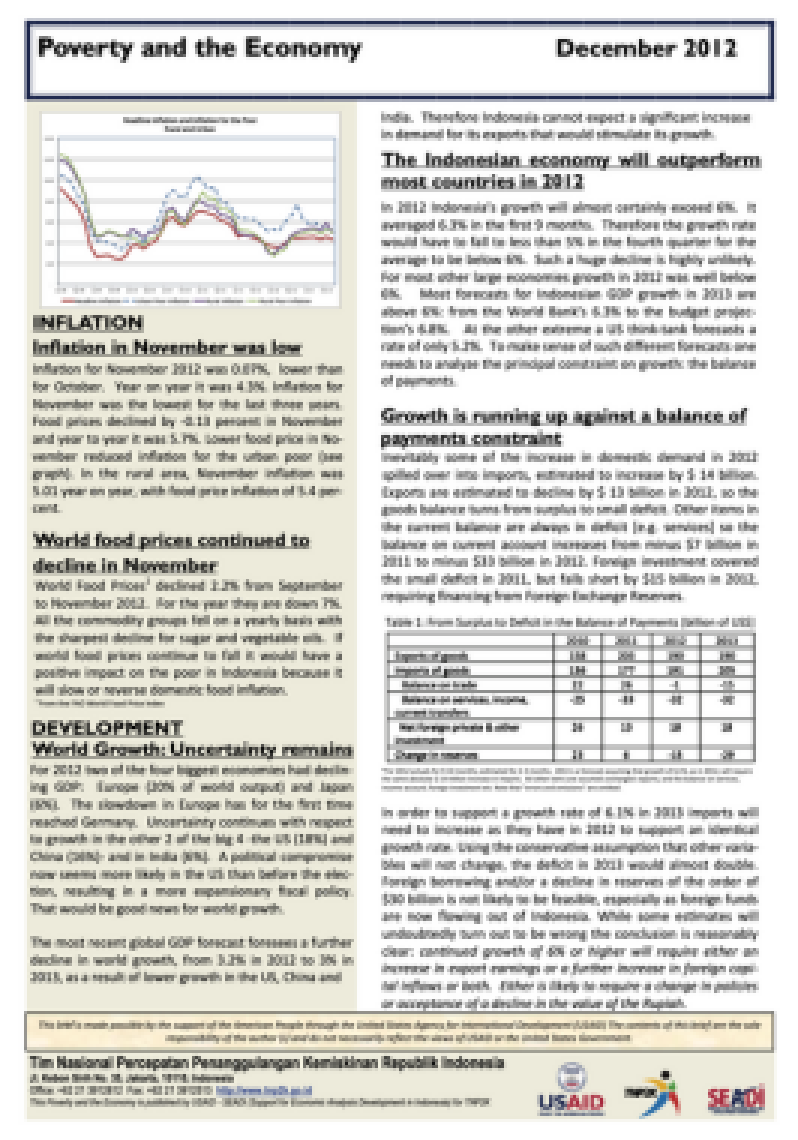 Poverty and the Economy December 2012