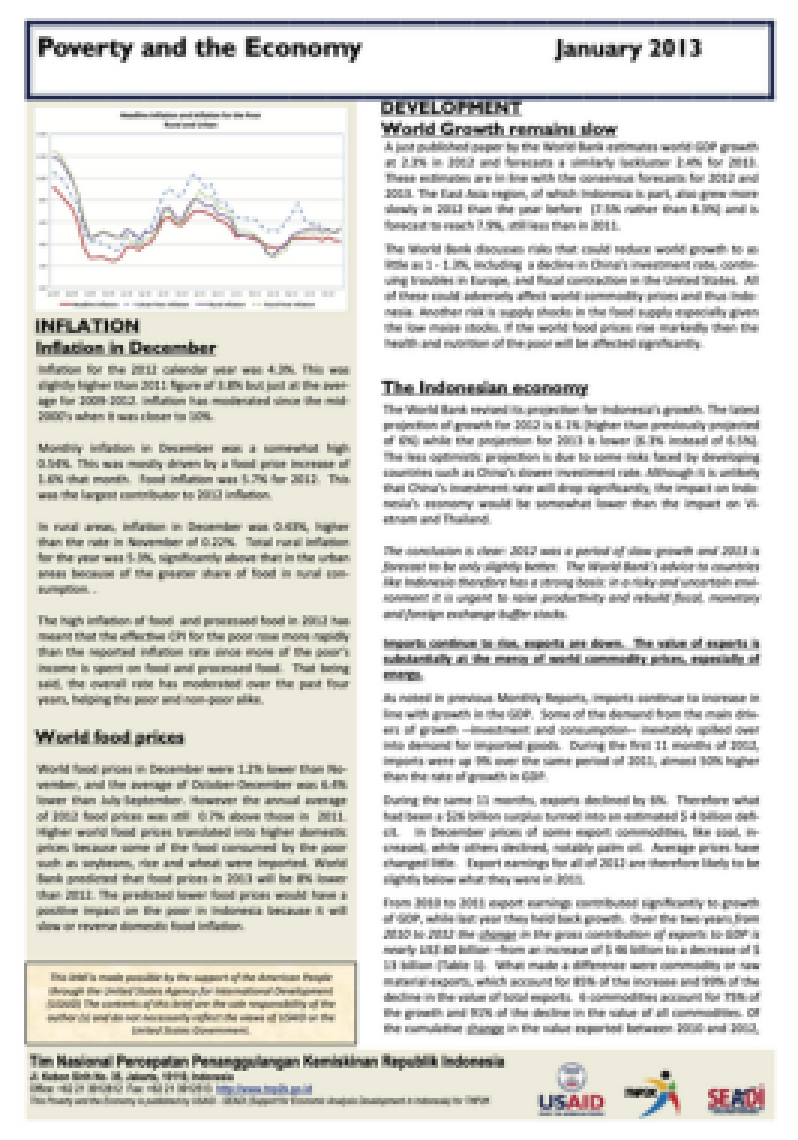 Poverty and the Economy January 2013