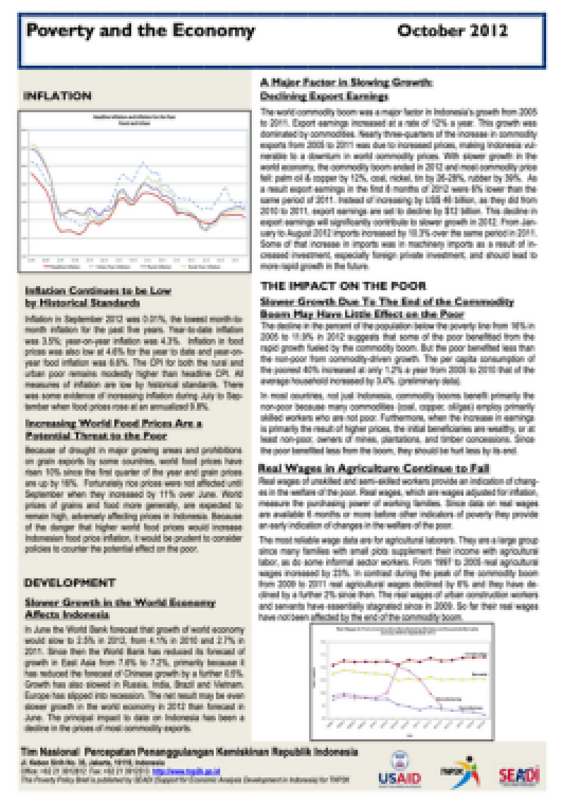 Poverty and the Economy October 2012