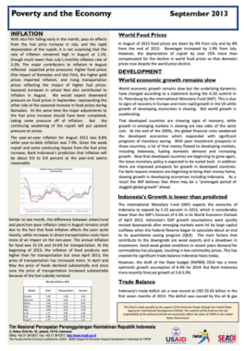 Poverty and the Economy September 2013