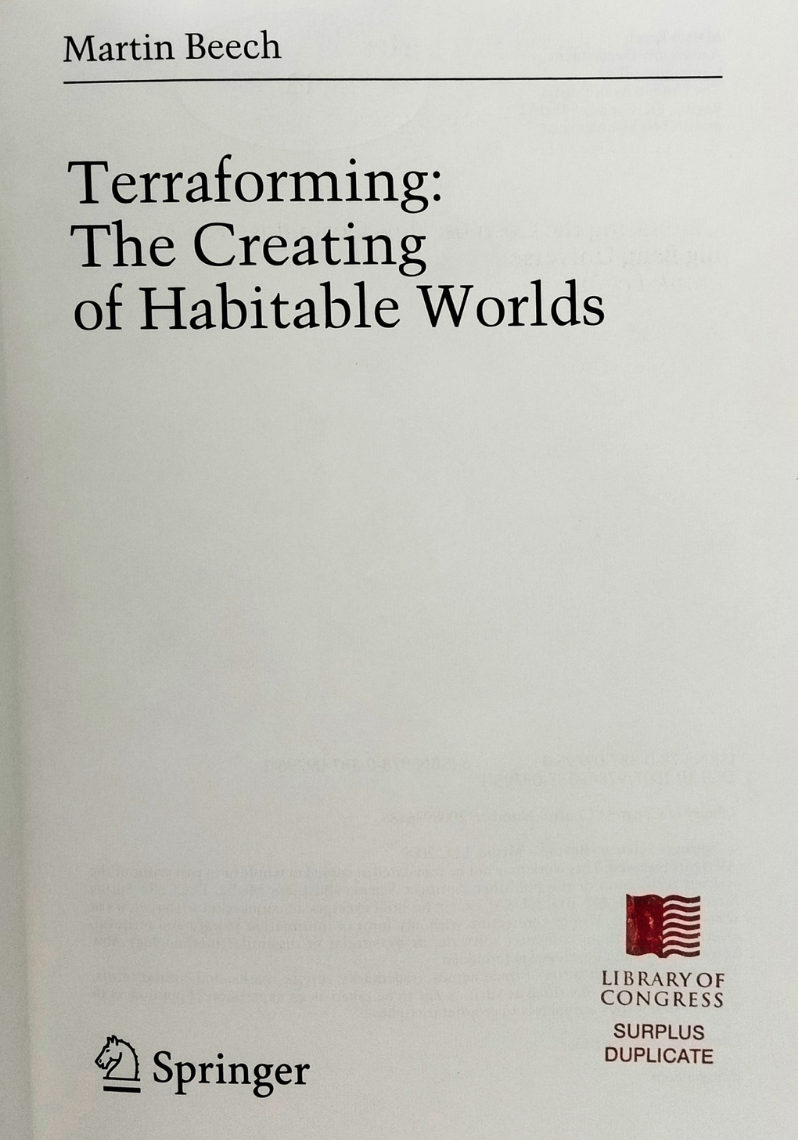 Terraforming The Creating of Habitable Worlds