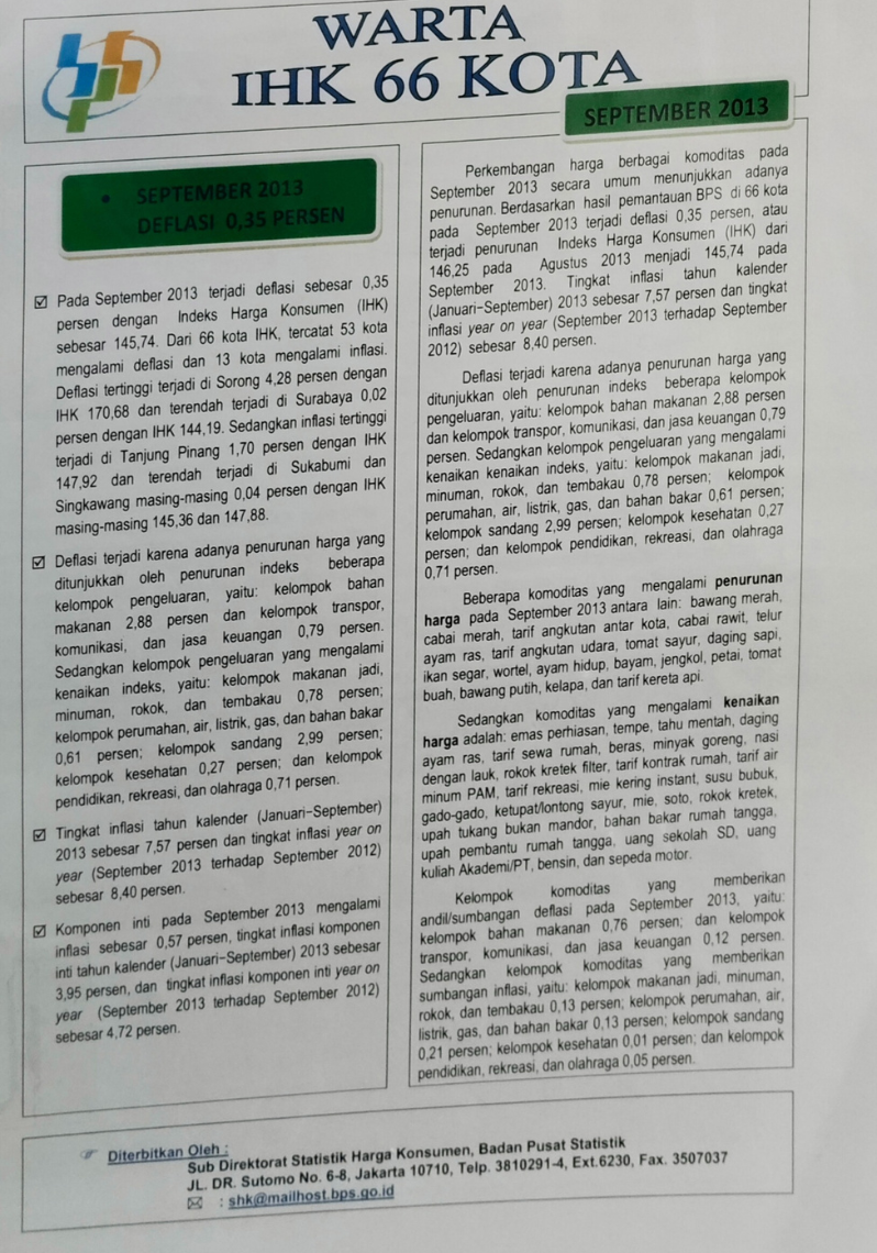 Warta IHK 66 Kota September 2013